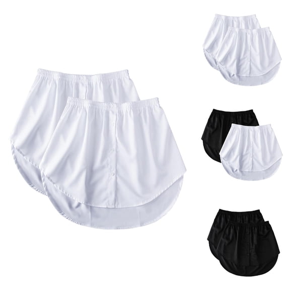 2 Pcs Adjustable Shirt Extender for Women Mini Skirt Removable Layering Half Length Underskirt with Buttons