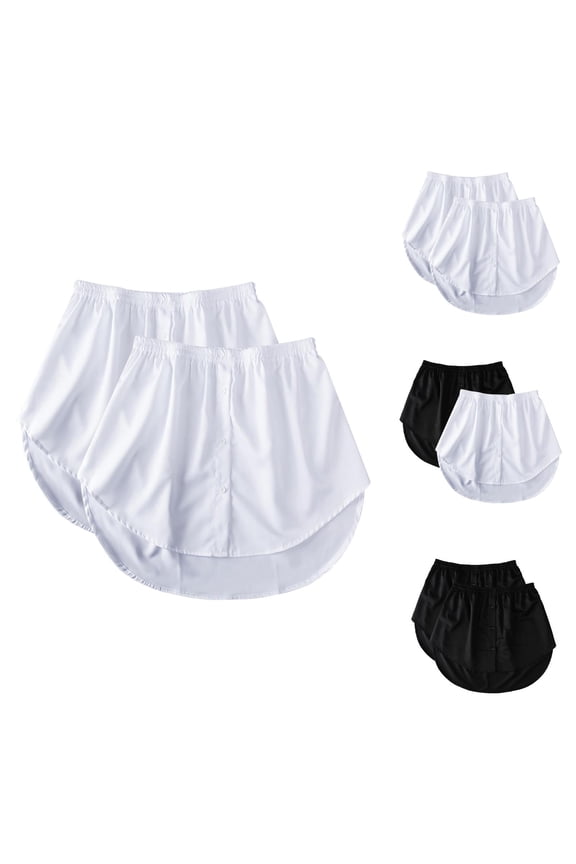 2 Pcs Adjustable Shirt Extender for Women Mini Skirt Removable Layering Half Length Underskirt with Buttons