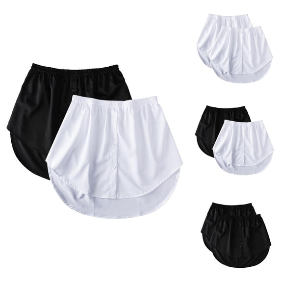 2 Pcs Adjustable Shirt Extender for Women Mini Skirt Removable Layering Half Length Underskirt with Buttons