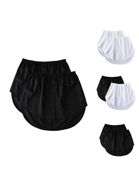2 Pcs Adjustable Shirt Extender for Women Mini Skirt Removable Layering Half Length Underskirt with Buttons