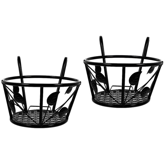 2 Pcs Adjustable Small Leaf Flower Basket Stable Fence Baby 22x17cm Black
