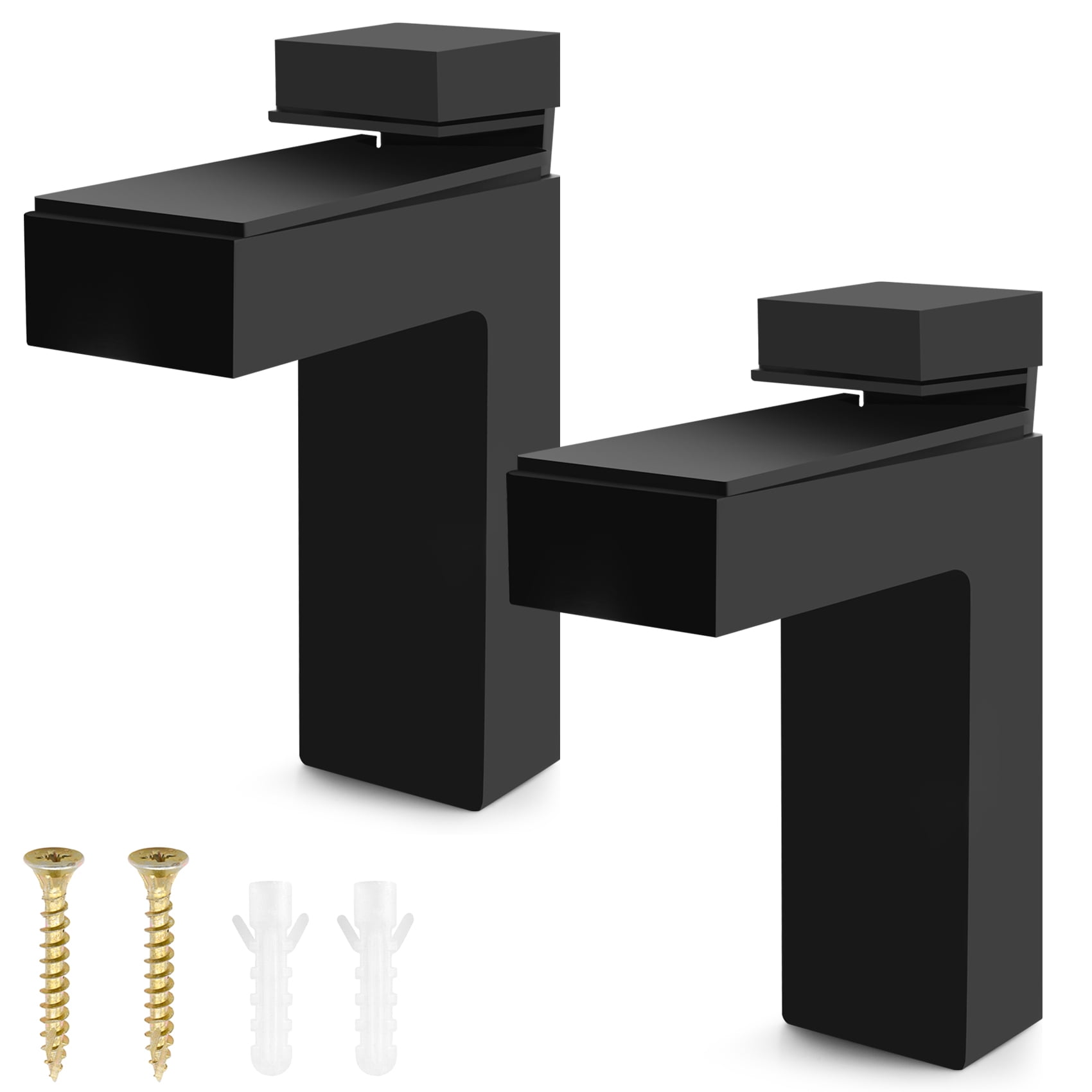 2 Pcs Adjustable Wood/Glass Shelf Bracket Wall Mount Heavy Duty