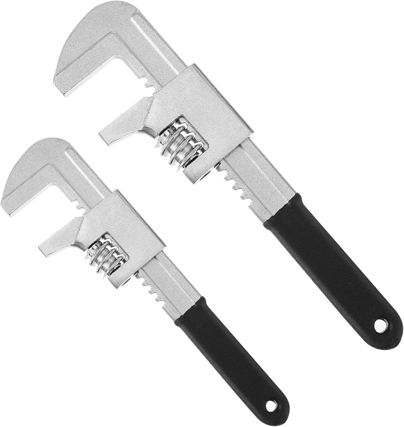 2 Pcs Adjustable Wrench Set 9 11 Inch, Wide Jaw Adjustable Wrenches Opening up to 2.9 Inch Versatile Use in Auto, Plumbing and Household Repairs, Construction, Garage, Workshop