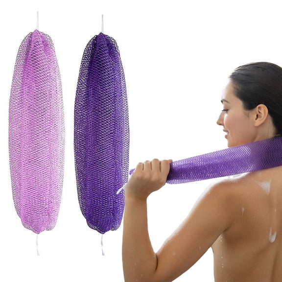 2 Pcs African Net Sponge Authentic, Shower Loofah Exfoliating Bath Sponge, Skin Care Bathroom Essentials for Women