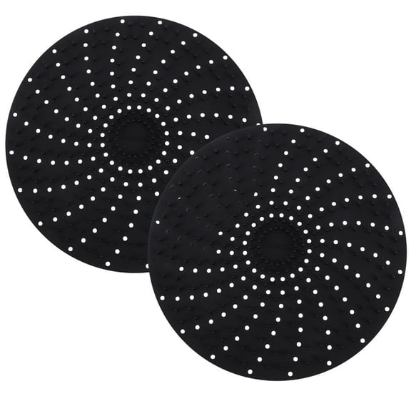 REOFLYUP Round Silicone Baking Mats 2Pcs 7.9In Black Liners