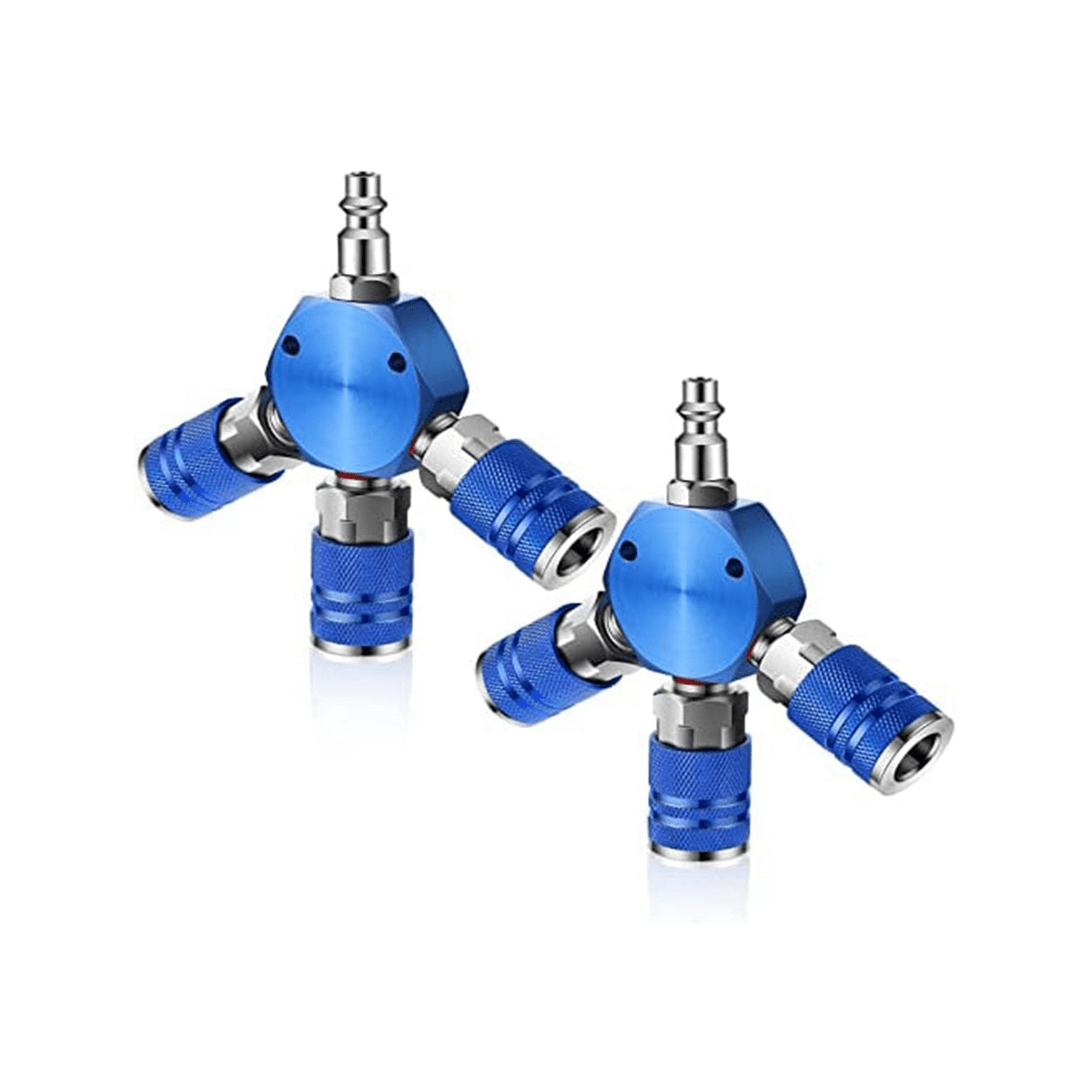 2 Pcs Air Hose Connectors 3 Way Air Hose Fittings 1 4 In NPT Air 2-pcs-air-hose-connectors-3-way-air-hose-fittings-1-4-in-npt-air