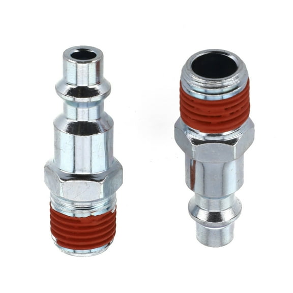 2 Pcs Air Hose Fitting 1/4 Inch NPT Male Air Line Fitting Hose Compressor Quick Release Connector Pneumatic Connector, A