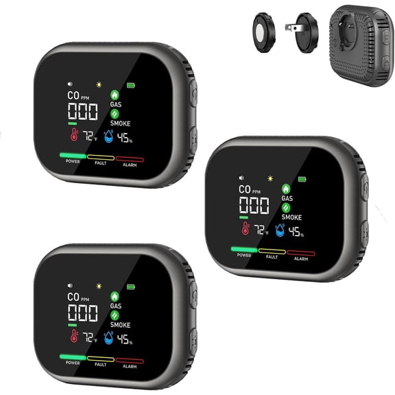 2 Pcs Air Quality Monitor,Environment Detector for Indoor,6-in-1 Portable Digital Monitor with Multi Sensor,Dual Power Supply for Home,RV,Hotel,Outdoor Travel