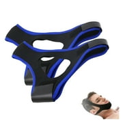 Laiye Adjustable Breathable Airflow Jaw Strap for Sleep Apnea, 2 Pcs, Blue