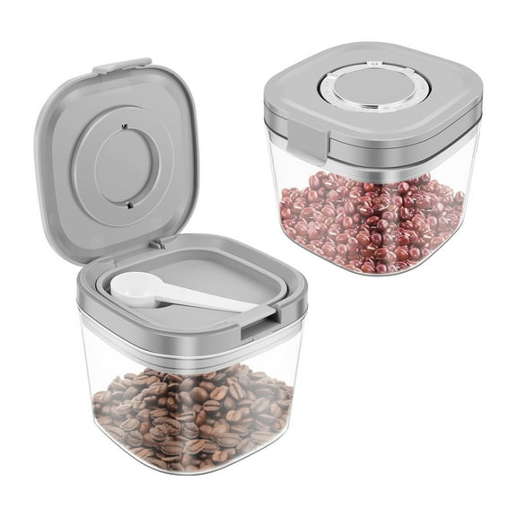 2 Pcs Airtight Coffee Canister with Scoop Stackable Coffee Storage Container Multifunctional Food Storage Jar for Grounds Tea Sugar Flour Cereal