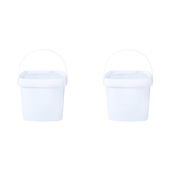 2 Pcs Airtight Square Storage Bucket 5L with Lid and Handle, Food Grade Container for Kitchen, Multipurpose Water Cleaning Pail for Home Garden Use, Storage