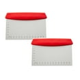 thumbnail image 1 of 2 Pcs All Purpose Stainless Steel Dough Pastry Scraper, Chopper, Cutter with Measurement Scale, 5.9x4.33 Inch, Red, 1 of 9