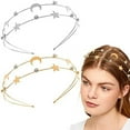 thumbnail image 1 of 2 Pcs Alloy Moon Five-pointed Star Headbands Bridal Hair Hoop Wedding Hair Accessories Ornaments for Elegant Women Girls, 1 of 5