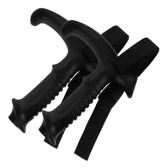 FRCOLOR Black Plastic Trekking Pole Handle for Outdoor Hiking Suitable for Home Use 2 Pieces