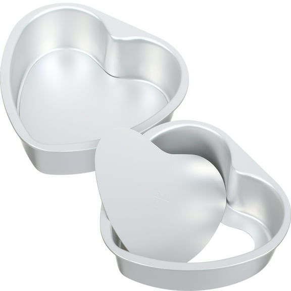 2 Pcs Aluminium Alloy Cake Baking Molds Pancake Cupcake Silver