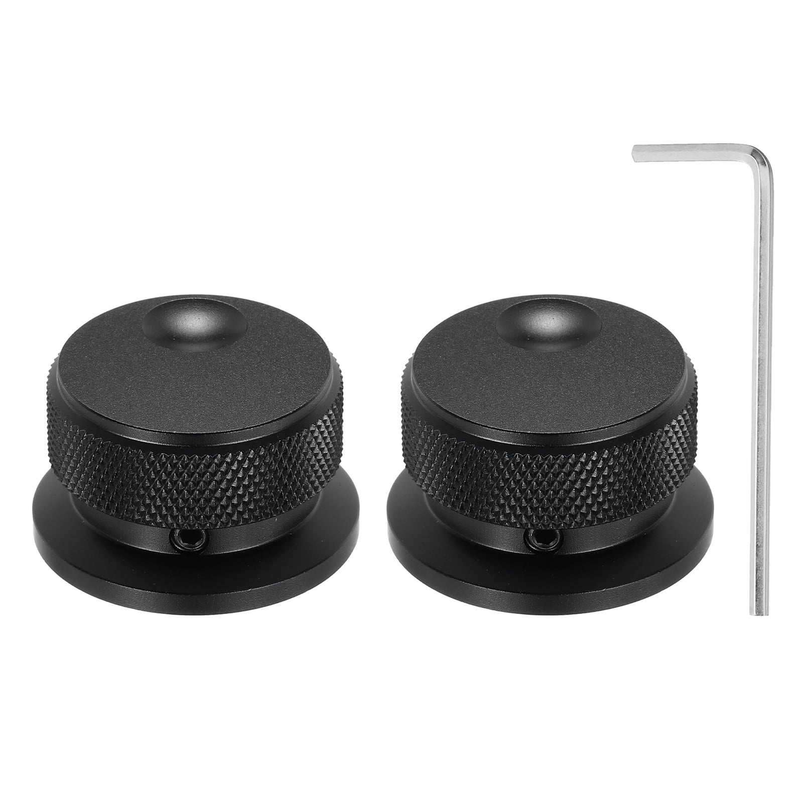 2 Pcs Aluminium Potentiometer Knobs, 1/4" (6mm) Universal Volume Tone Control Knobs with Oval Groove Indicator, 4/5" Black(34x20mm)