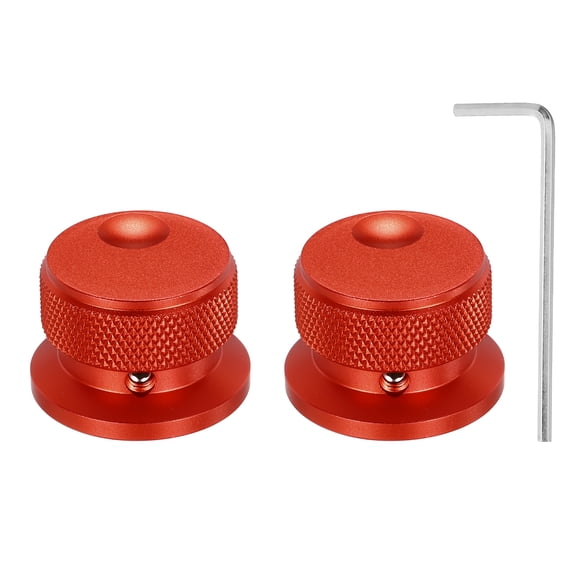 2 Pcs Aluminium Potentiometer Knobs, 1/4" (6mm) Universal Volume Tone Control Knobs with Oval Groove Indicator, 4/5" Red(30x20mm)