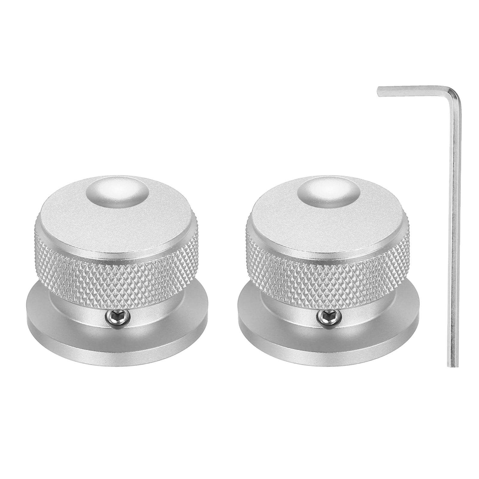 2 Pcs Aluminium Potentiometer Knobs, 1/4" (6mm) Universal Volume Tone Control Knobs with Oval Groove Indicator, 4/5" Silver(30x20mm)
