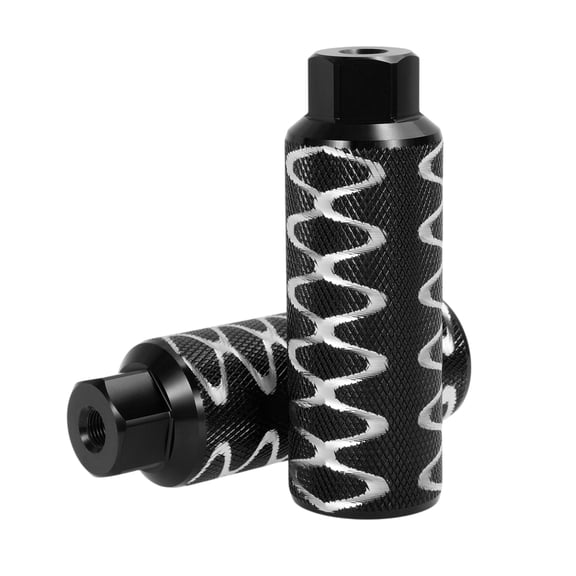 2 Pcs Aluminum Alloy Anti-Skid Bike Pegs 110mm Length Circle Texture Bicycle Backseats Stands Cycling Foot Pegs 3/8 inch Axles Black
