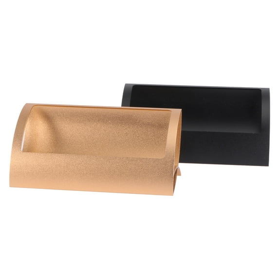 2 Pcs Aluminum Alloy Office Desk Decor Organization Metal Business Card Holder Desktop
