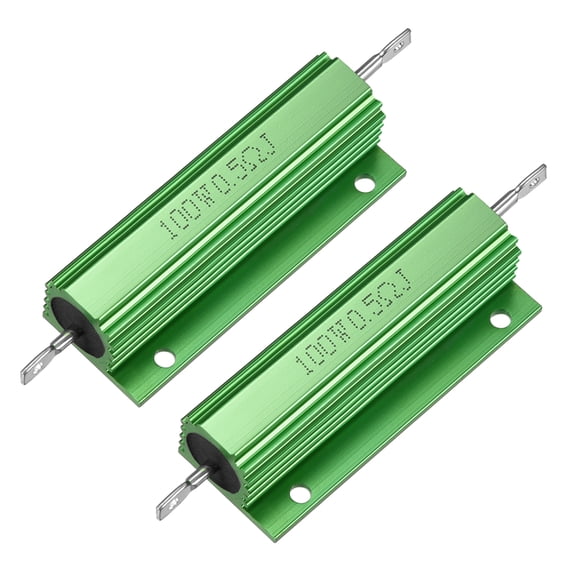 2 Pcs Aluminum Case Resistor 100W 0.5Ohm Wirewound for Replacement Converter