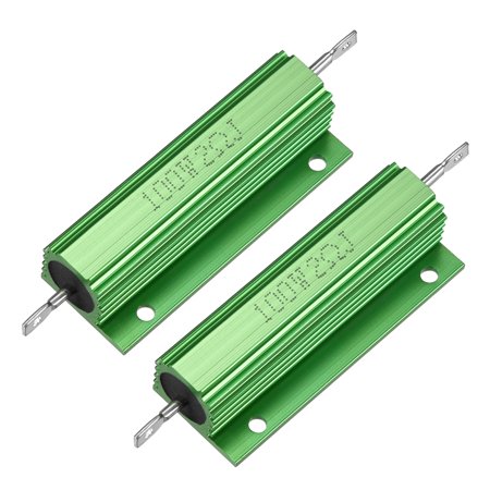 2 Pcs Aluminum Case Resistor 100W 2 Ohm Wirewound for Replacement Converter