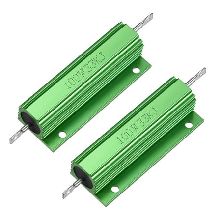 2 Pcs Aluminum Case Resistor 100W 33KOhm Wirewound for Replacement Converter