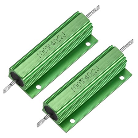 2 Pcs Aluminum Case Resistor 100W 40 Ohm Wirewound for Replacement Converter