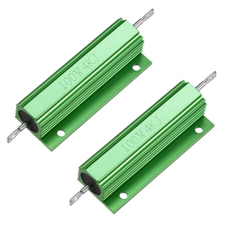 2 Pcs Aluminum Case Resistor 100W 4k Ohm Wirewound for LED Converter
