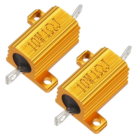 2 Pcs Aluminum Case Resistor 10W 1 Ohm Wirewound for Converter with Rod Post
