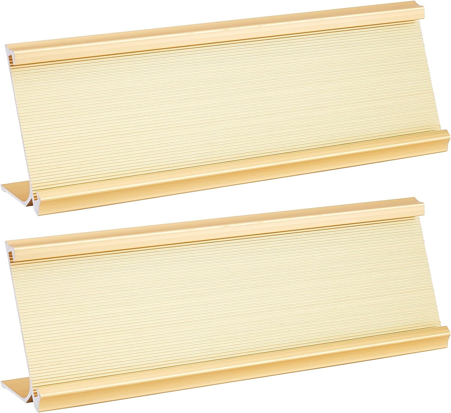 2 Pcs Aluminum Desk Name Plate Holder 7.87x2.42 L-Shaped Metal Desk ...