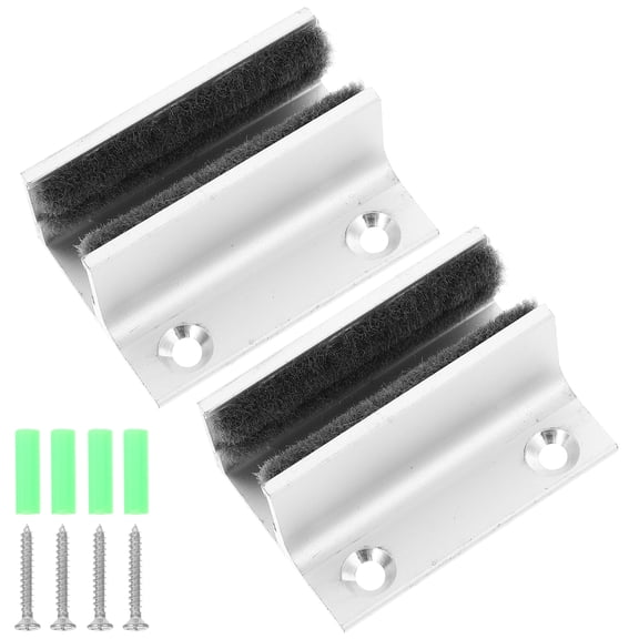 TABLZONE 2Pcs Glass Door Floor Guide Aluminum in White with Unique Bearing for Stable Sliding Door Control
