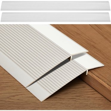 Aluminum Floor Transition Strip - 36" Threshold Ramp For Doorways | Wheelchair & Stroller Safe