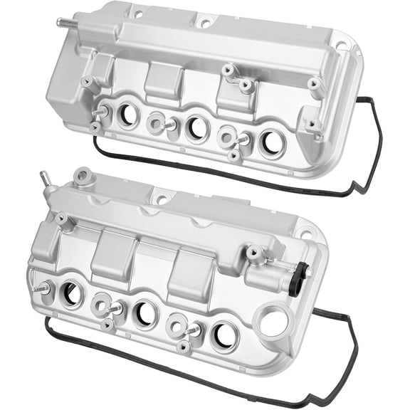 2 Pcs Aluminum Front & Rear Engine Valve Cover Compatible with Honda Accord Odyssey Crosstour Pilot Ridgeline 2008-2017, Acura TL RDX 2012-2015, 3.5L V6, Replace # 12310R70A00, 12320R70A00
