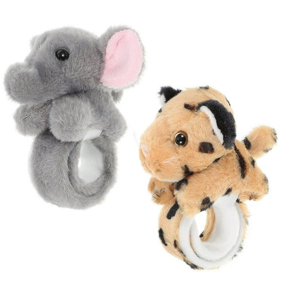 2 Pcs Animal Bracelet Ornament Stuffed Toy Animal Slap Bracelets Toy Animal Hug Slap Bracelet Slap Wrist Band Child