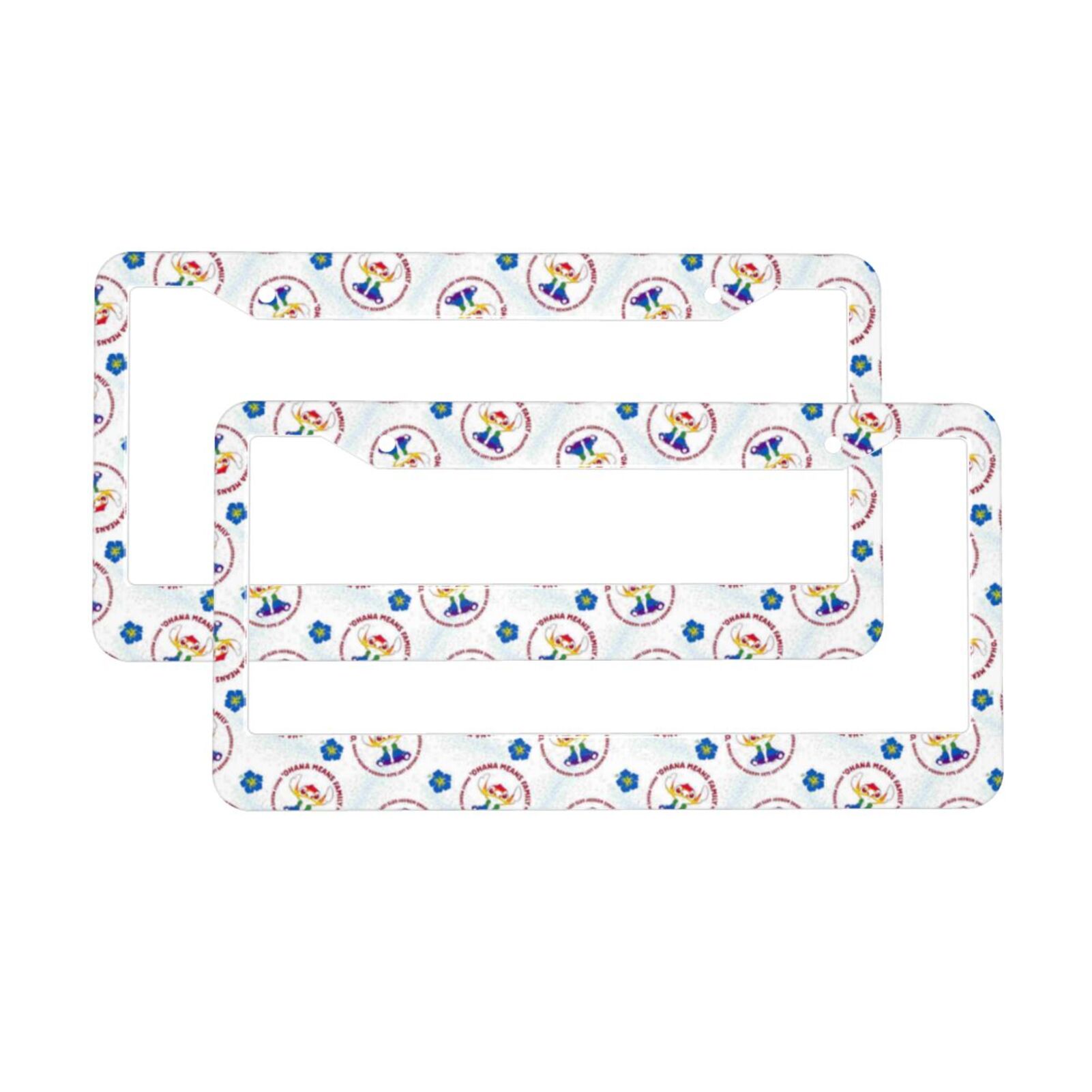 2 Pcs Anime Lilo and Stitch Car License Plate Frame Cute Front Rear