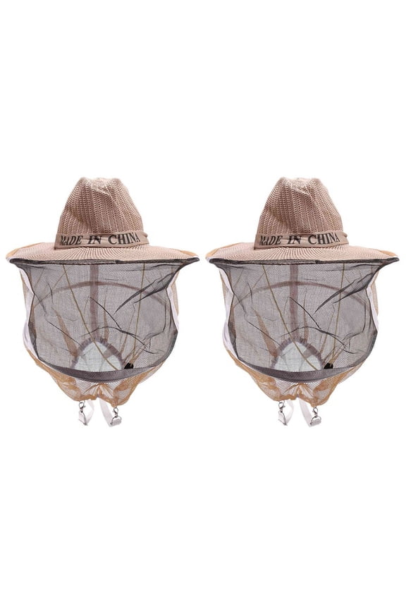 2 Pcs Anti Bee Hat Beehive Beekeeping Hat Mosquito Bee Insect Net Veil Face Protector Beekeeper Equipment