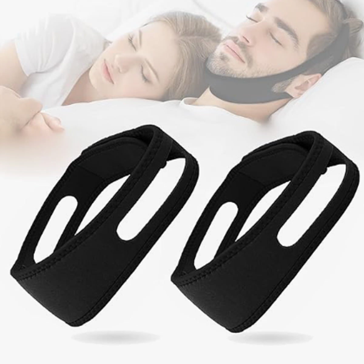 2 Pcs Anti Snoring Chin Strap Users & Mouth Snorers Snore Reduction
