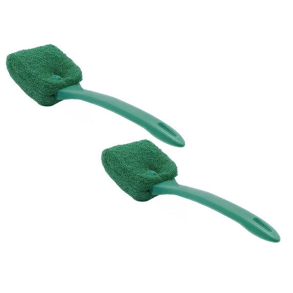 2 Pcs Aquarium Algae Scraper Cleaning Brush, Double Sided Sponge Brush Cleaner Long Handle Fish Tank Scrubber for Glass Aquariums and Home Kitchen 9"