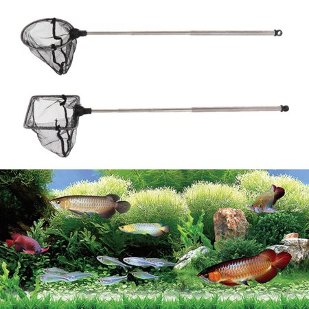 2 Pcs Aquarium Fish s, With Stainless Steel Extending And Retractable Pole For Fish Accessories