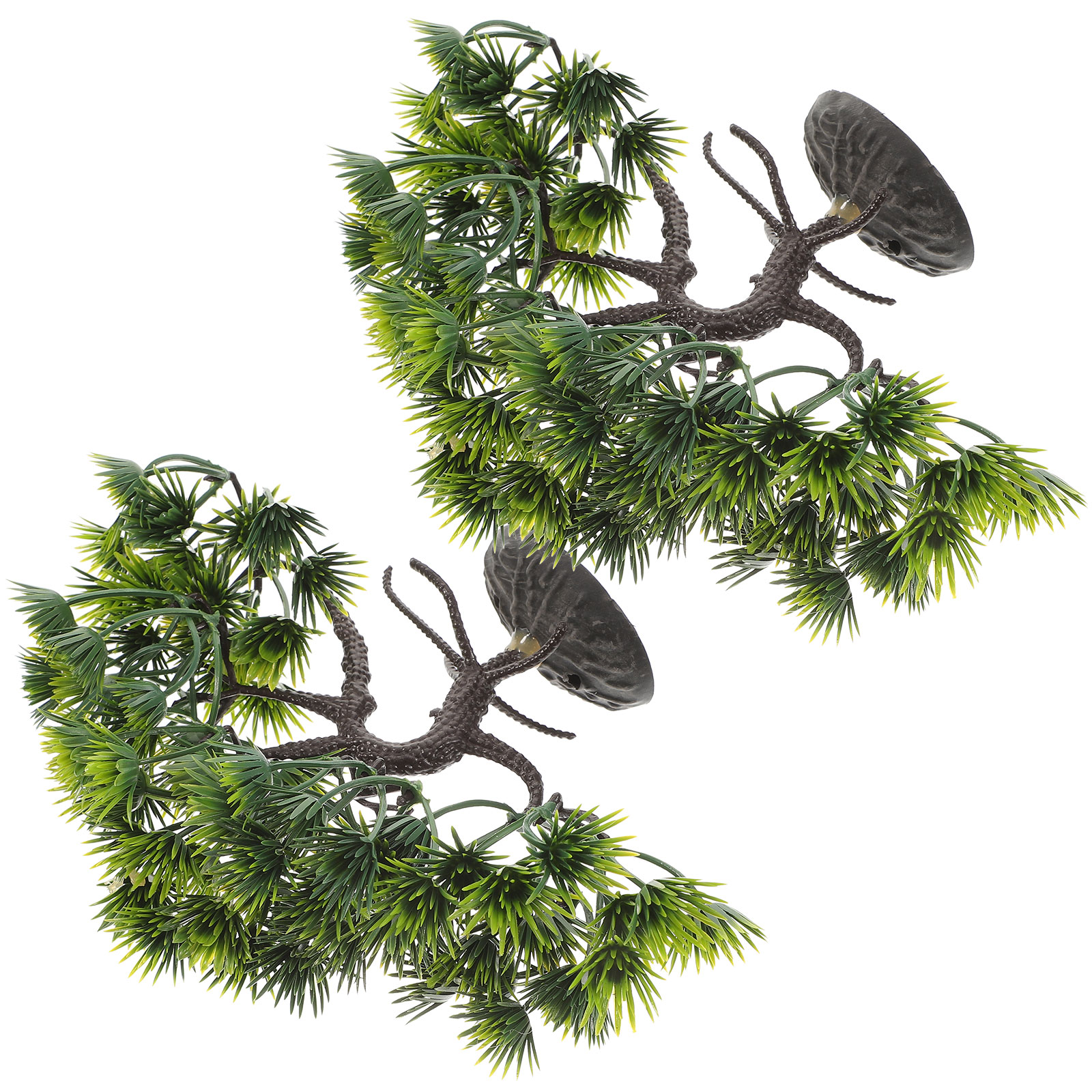 Fake Tree Tank 2 Pcs Aquarium Landscaping Fish Decoration Artificial Trees Fake Bonsai ...