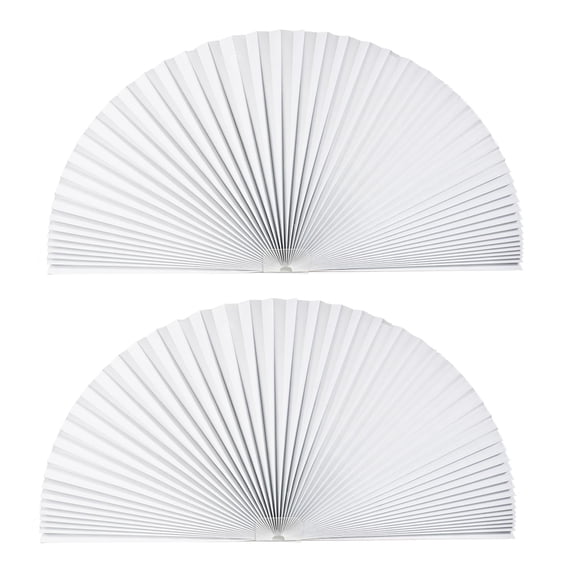 2 Pcs Arch Window Light Filtering Pleated Shade Blinds For Semi-circle 60%-70% Easy To Cut And Install 72" X 36" White