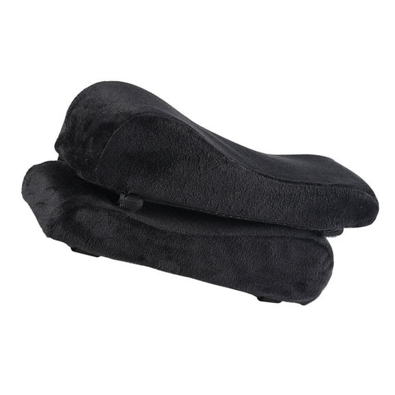 YUNLIGHTS 2Pcs Universal Fit Black Polyester Armrest Cushion Soft Chair Elbow Support for Workspace