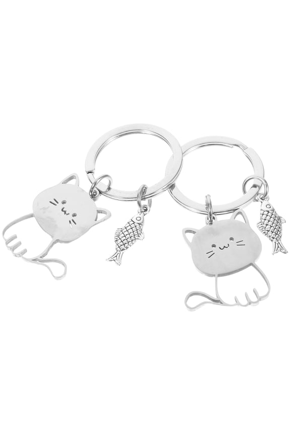 2 Pcs Arrow Door Plug Cat Fish Couple Keychain Lovers