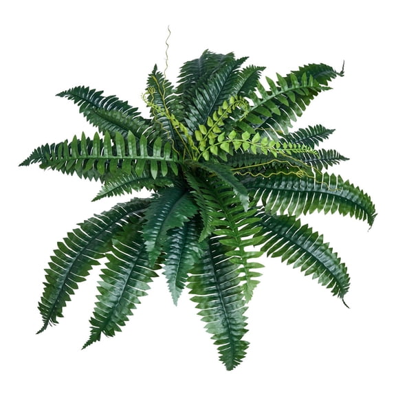 2 Pcs Artificial Boston Ferns with 30 Branches Each, Realistic PE and Silk Leaves, Durable Plastic Stems and Roots, Indoor Outdoor Home Decor, Lush Full Foliage, Easy Maintenance