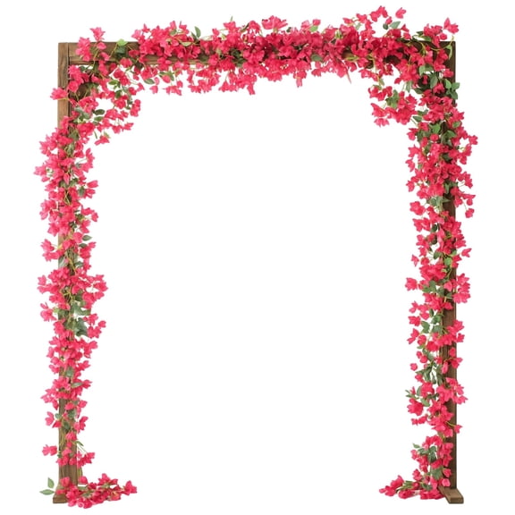 2 Pcs 67 In Artificial Bougainvillea Garland, Silk Flower Vines for Wedding Arch Decor, Fade Resistant Home & Event Decoration