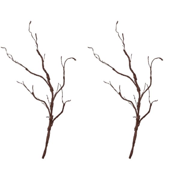 2 Pcs Artificial Brown Dry Twig Branches,Faux Bare Branches, Fake Decorative Twigs for Home Decor, Wedding, Photoshoot and Vase Arrangement