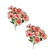 thumbnail image 1 of 2 Pcs Artificial Carnations Flowers, Outdoor UV Resistant No Fade Artificial Flower, Mini Carnation Silk Petals Fake Flowers Forever Plants for Home Party and Wedding Decor, 11.81", Watermelon Red, 1 of 9