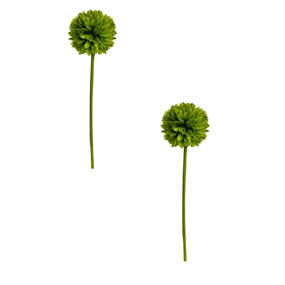 2 Pcs Artificial Chrysanthemum Ball Flower, Artificial Mums Flowers for Home Table Centerpiece, Spring & Summer Decor, UV-Resistant Silk Flowers for Porch, Patio and Wedding 9"