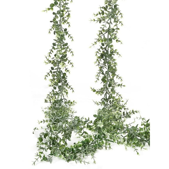 2 Pcs Artificial Eucalyptus Garlands Greenery Garlands Bulk Fake Vines Faux Hanging Plants for Wedding Table Backdrop Arch Wall Party Home Decor